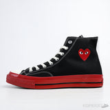 Converse Chuck Taylor All-Star 70 Hi Comme des Garcons PLAY Black Red Midsole - Photo 1