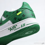 LV x Air Force 1 Low By Virgil Abloh White Green - Photo 12