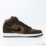 Air Jordan 1 Mid SE Dark Chocolate (Dot Perfect) - Photo 6