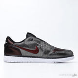 Air Jordan 1 Low Slip Shiny Black Red (Premium Plus Batch) - Photo 3