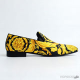 Versace Barocco Print Silk Slippers - Photo 5