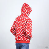 Louis Vuitton X Supreme Red Monogram Cotton Box Logo Hoodie (Economy Batch) - Photo 3