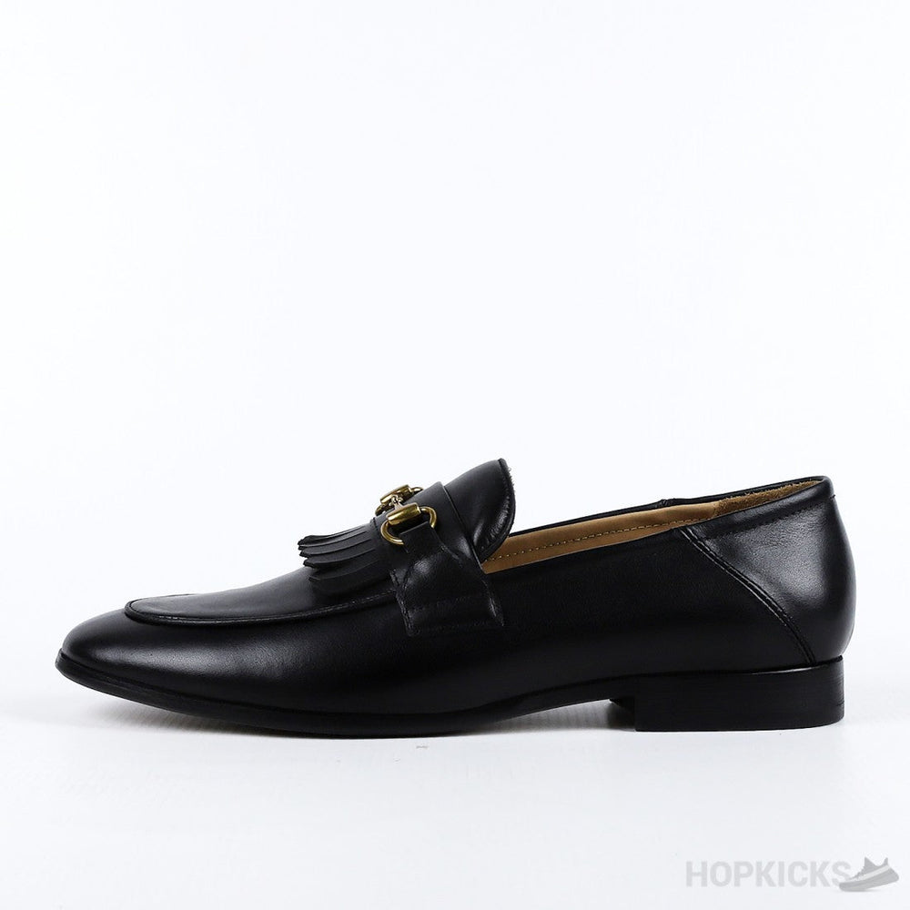 Gucci Black Leather Loafers Moccasins Quentin (Premium Plus Batch)