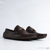 Gucci Brown Horse bit Web Driving Loafer - Photo 9