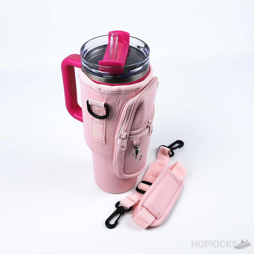 Bottle Cover With Phone Pocket Pink Color