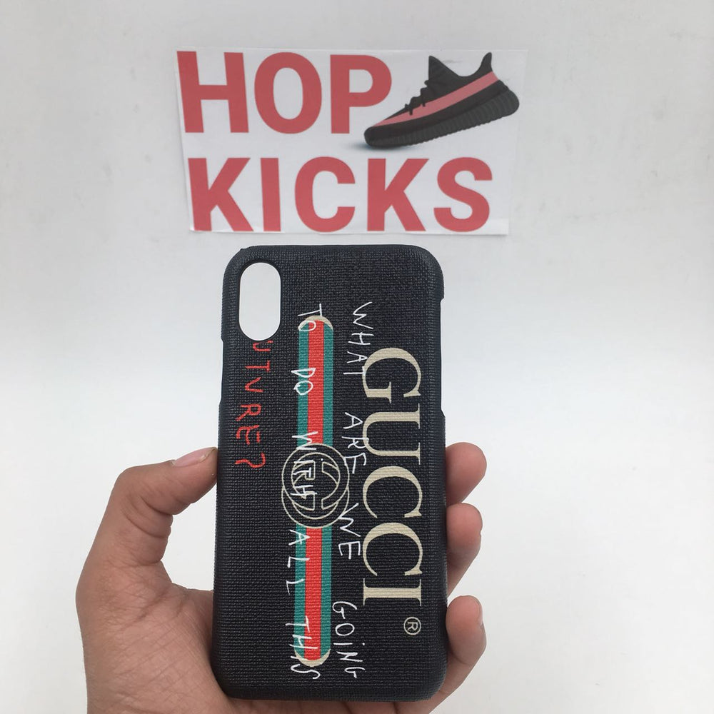I phone X Gucci Black Cover [ Premium Materials ]