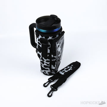 Cow Print Water Bottle Carrier Bag With Phone Pocket For Stanley Bottle