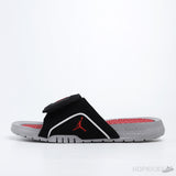 Air Jordan Hydro 4 Black Fire Red Cement Grey Slides - Photo 1