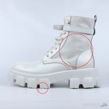 Prada Monolith Brushed Leather Nylon Boots (Dot Perfect) (Yellow Spots) - Photo 1