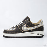Virgil Abloh's LV x Nike Air Force 1 Brown Damier Pattern (Premium Plus Batch) - Photo 1