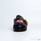 Gucci Princetown Floral furr Loafers - Photo 3