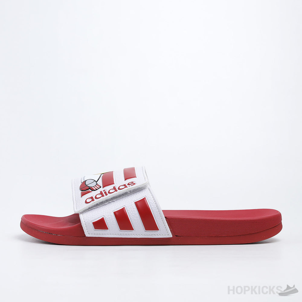 Adilette Core Red White Slides