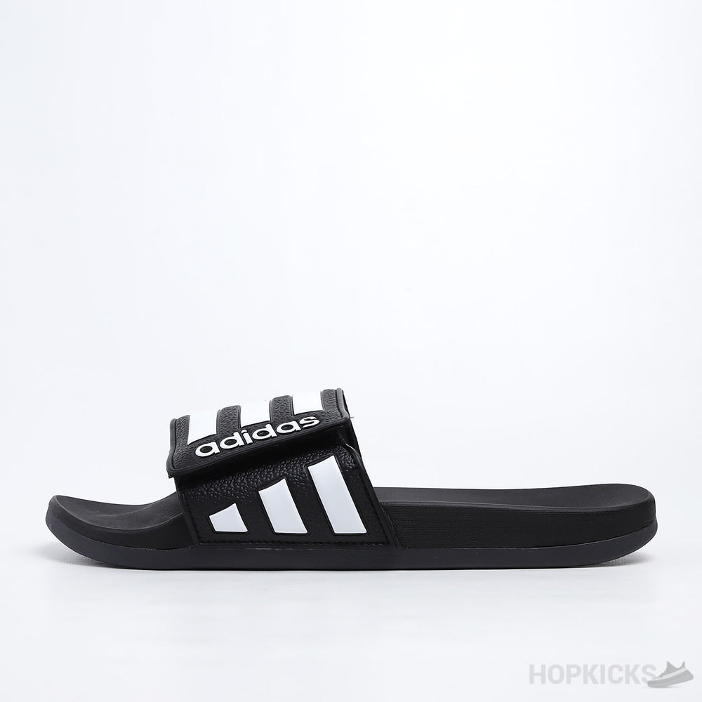 Adilette Core Black White Stripes Slides
