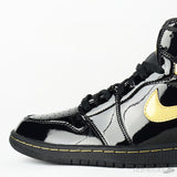 Air Jordan 1 High Patent Black Metallic Gold - Photo 8