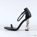 Saint Laurent Opyum Black Silver Sandals (Dot Perfect) - Photo 1