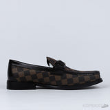 LV Moccasin Plain Leather Platinum Black Loafers (Dot Perfect) - Photo 3