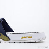 Air Jordan Hydro V Retro Obsidian Navy Blue White Slides - Photo 10
