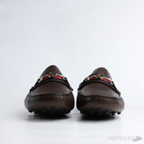 Gucci Brown Horse bit Web Driving Loafer - Photo 8