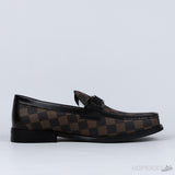 LV Moccasin Plain Leather Platinum Black Loafers (Dot Perfect) - Photo 5