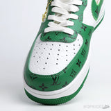 LV x Air Force 1 Low By Virgil Abloh White Green - Photo 11