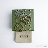 Gucci Logo Keychain Silver Gold & Brass - Photo 1