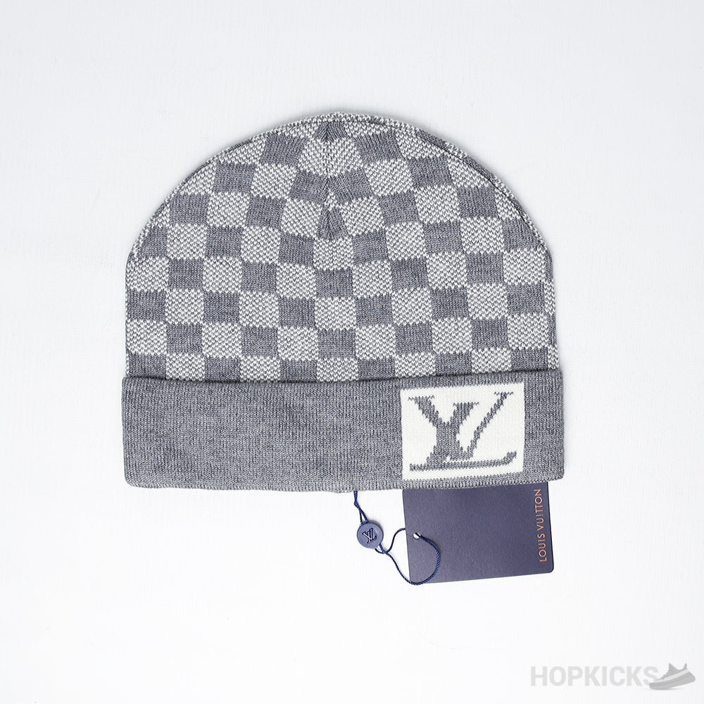 Luxurious Louis Vuitton Signature Beanie Grey White