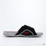 Air Jordan Hydro 4 Black Fire Red Cement Grey Slides - Photo 4