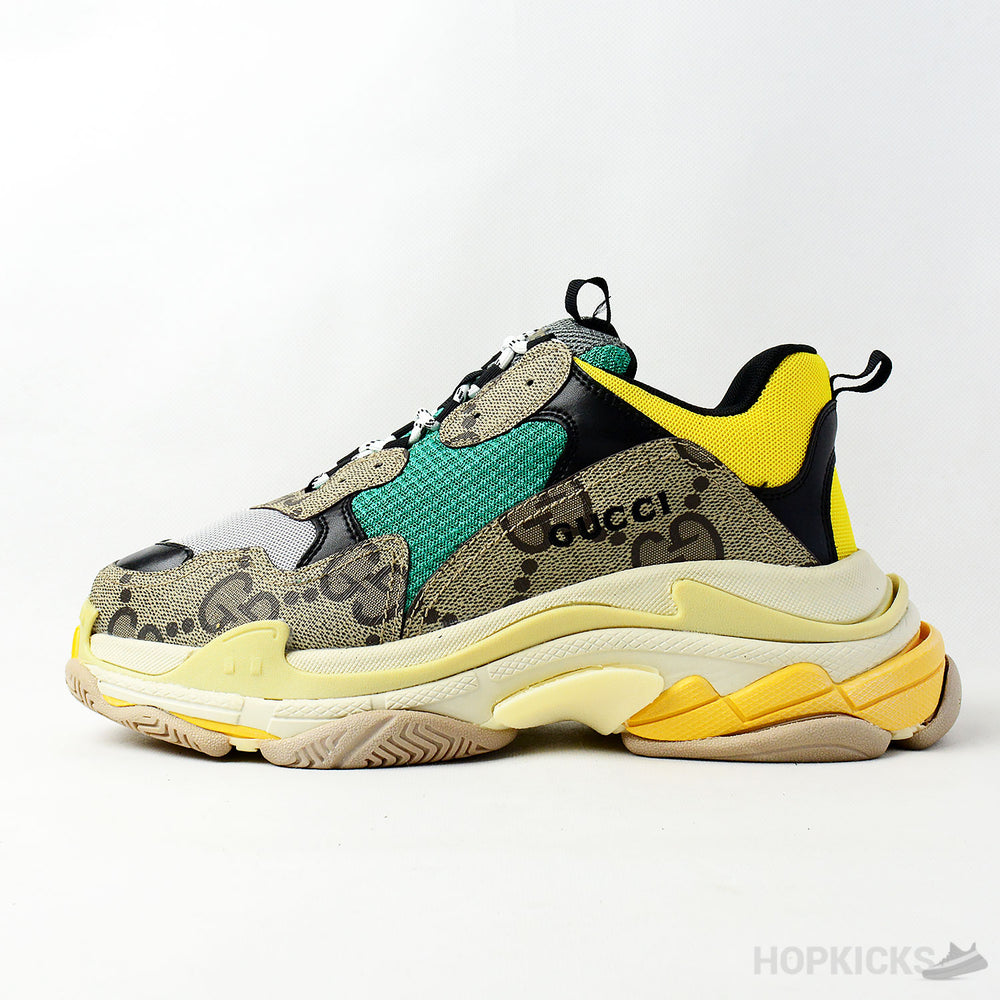 Gucci x Balenciaga The Hacker Project Triple S Beige Green
