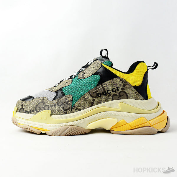 Gucci x Balenciaga The Hacker Project Triple S Beige Green