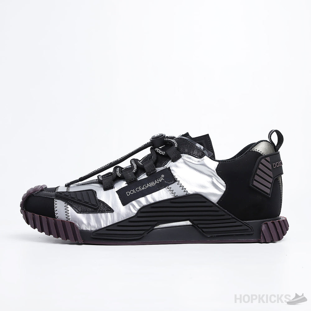 D&GG Silver and Black NS1 Sneakers