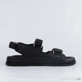 Chanel Grained Calfskin Velcro Dad Sandals Black (Premium Plus Batch) - Photo 3