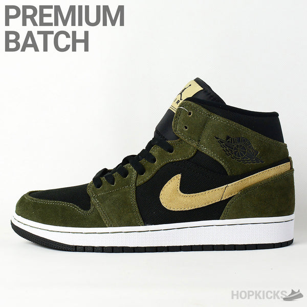 Air Jordan 1 Mid Military Olive (Premium Batch)
