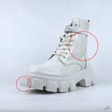 Prada Monolith Brushed Leather Nylon Boots (Dot Perfect) (Yellow Spots) - Photo 2