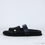 Hermes Chypre Blue Strap Leather Sandals - Photo 1