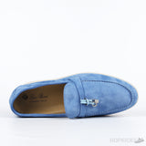 Loro Piana Blue 10mm Suede Loafers With Charms (Premium Batch) - Photo 3