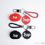 Supreme Earpods Pouch Red And Black Round keychain - Photo 1