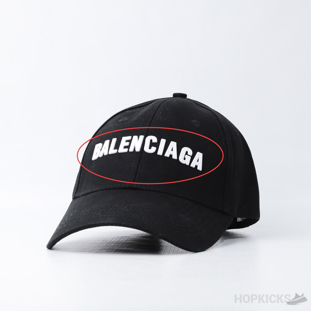 Bale*ciaga White Logo Black Cap (Minor Fault)