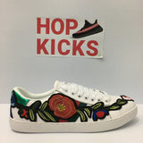 Floral Embroidered Low-Top Sneakers - Photo 3