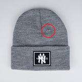 New York Yankees Patch Logo Grey Beanie (Slightly Defected) - Photo 3