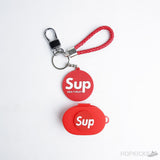 Supreme Earpods Pouch Red And Black Round keychain - Photo 3