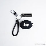 Supreme Earbuds Case Red And Black Square keychain - Photo 2