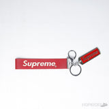 Brand New Iron Canvas Red Black Supreme Metal Keychain - Photo 2