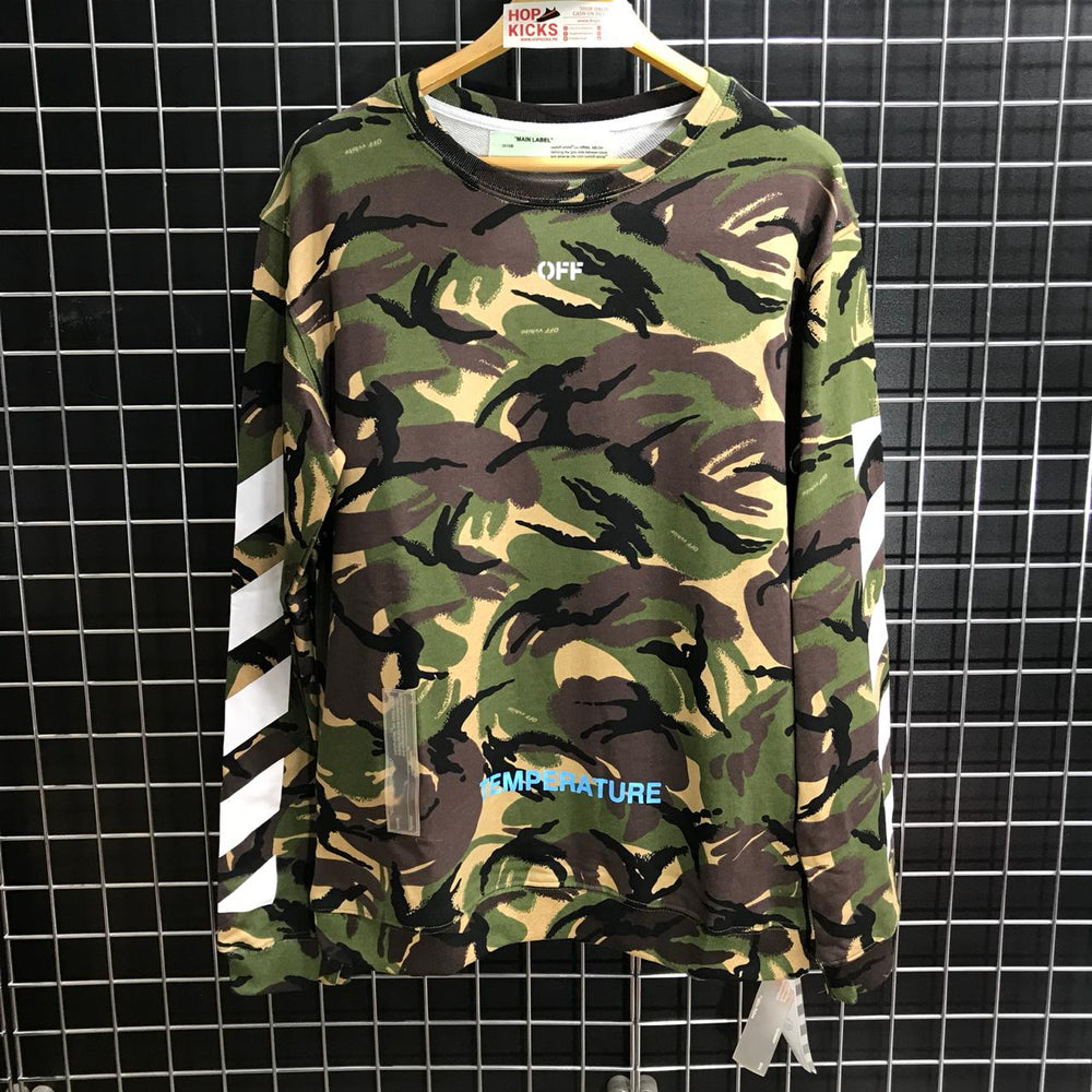 OFF-WHITE CAMOUFLAGE SWEATSHIRT LOOSE FIT [ TOP MATERIALS ]