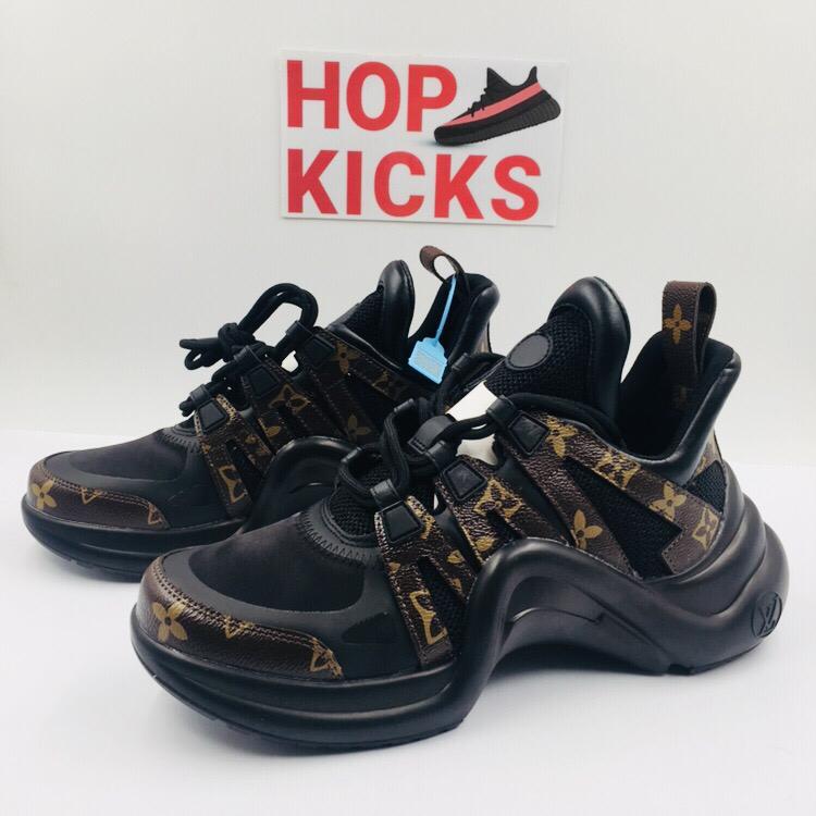 Black Brown LV Retro Trend Shoes Louis Vuitton Archlight