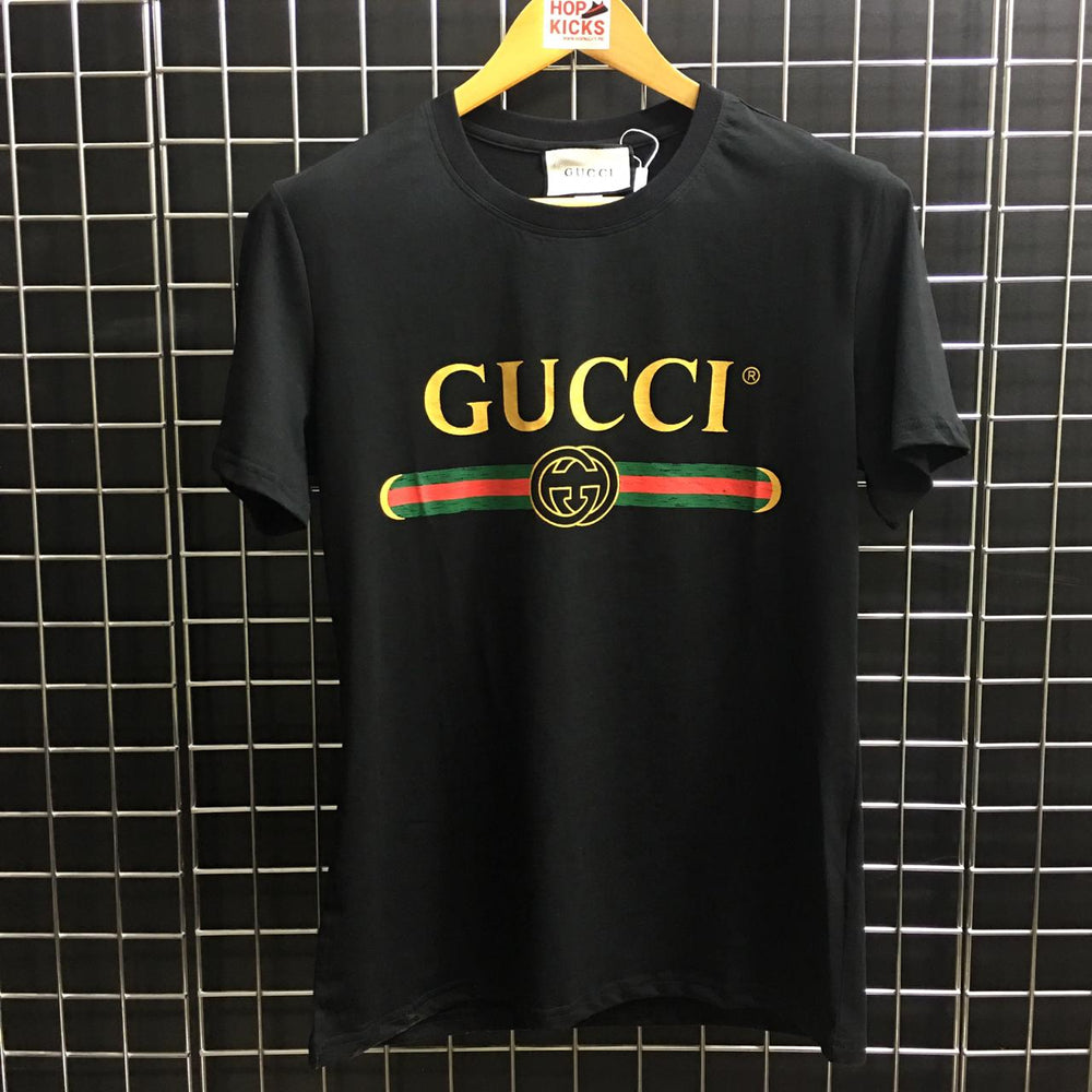 GG Washed Glossy Gold Tee Black