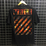 Off-White Red Flame Stripes Tee - Photo 1