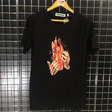 Off-White Diagonal Fire Spliced Tee - Photo 1