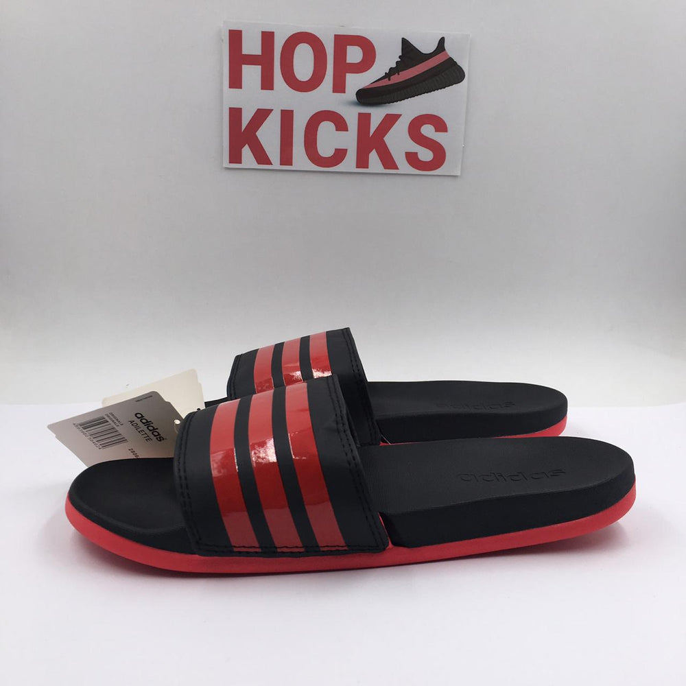 Adilette Cloudfoam + Black Red [Extra Soft]
