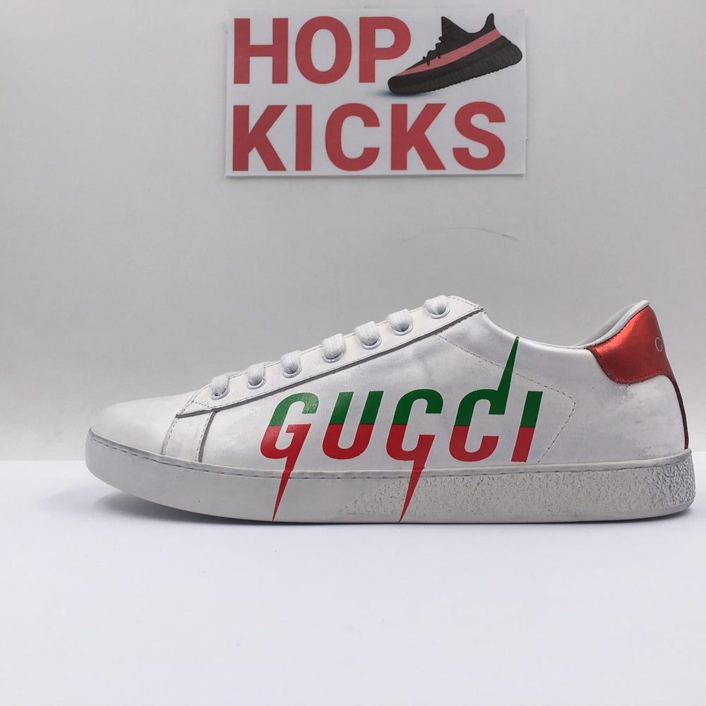 GG Ace Blade Logo White Sneakers