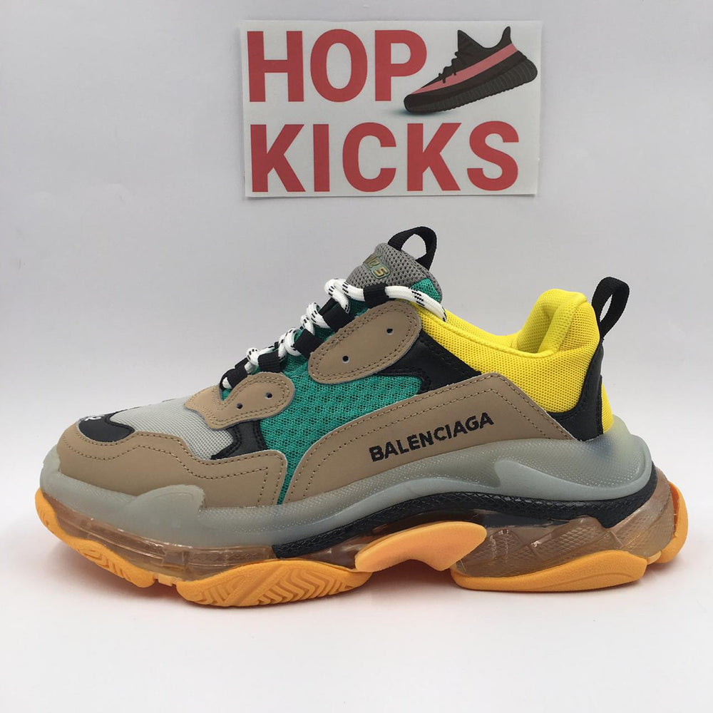 Balenciaga Triple S Green Yellow Beige